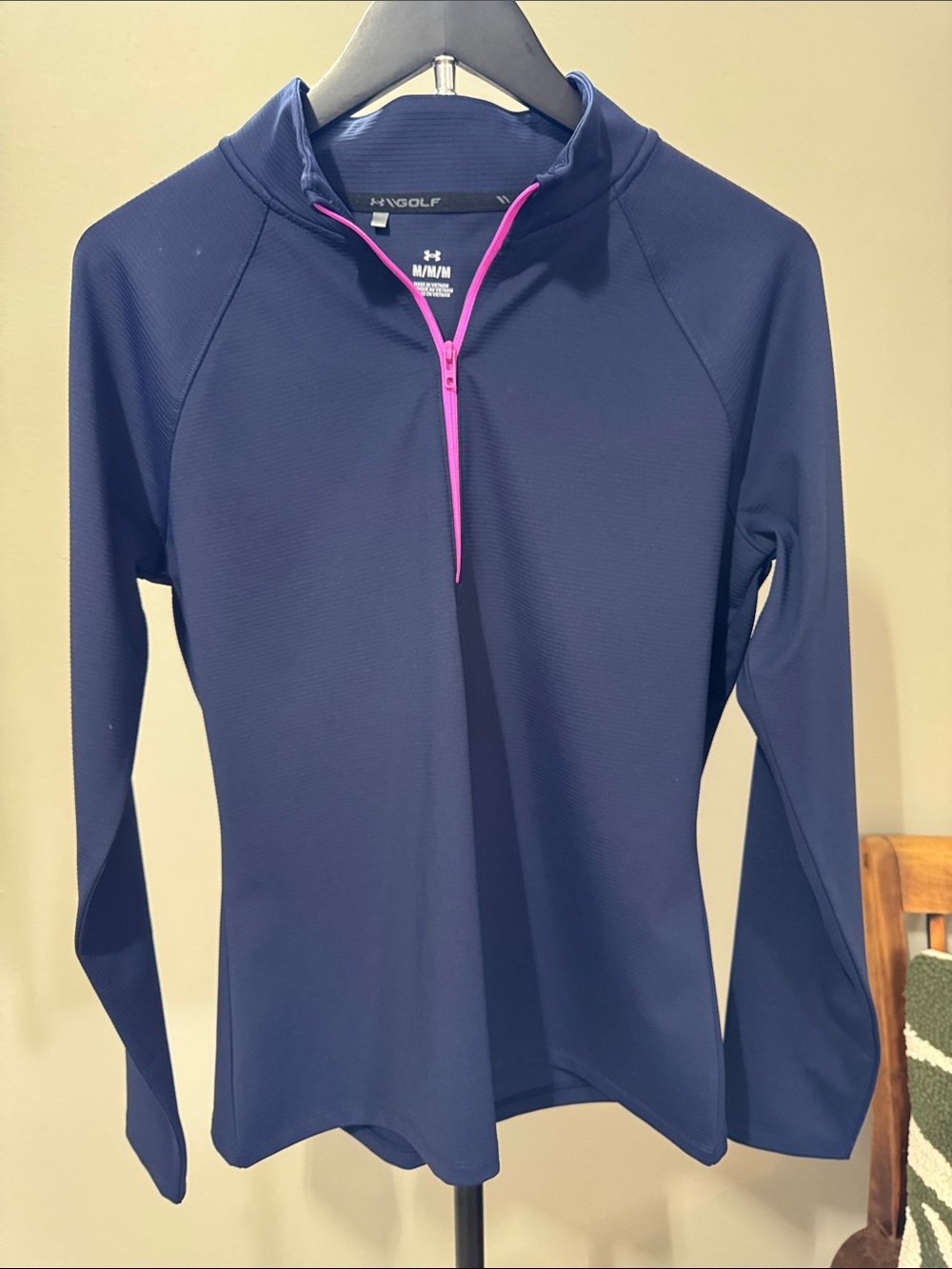 Under Armour UA Golf ¼ Zip Pullover Women’s Medium Navy Pink Performance Top